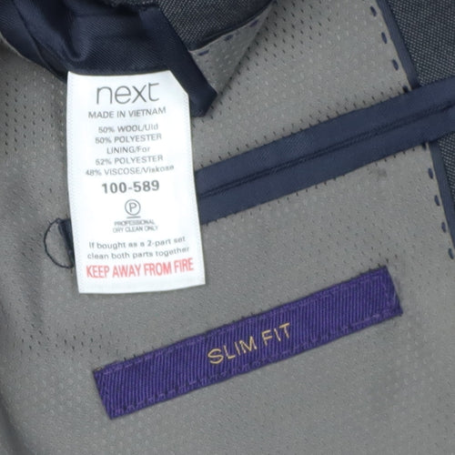 Next Men's Grey 36S Slim Fit Suit Jacket