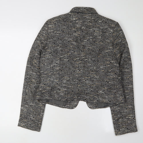 BHS Women's Grey Cropped Blazer - Size 14 Excellent