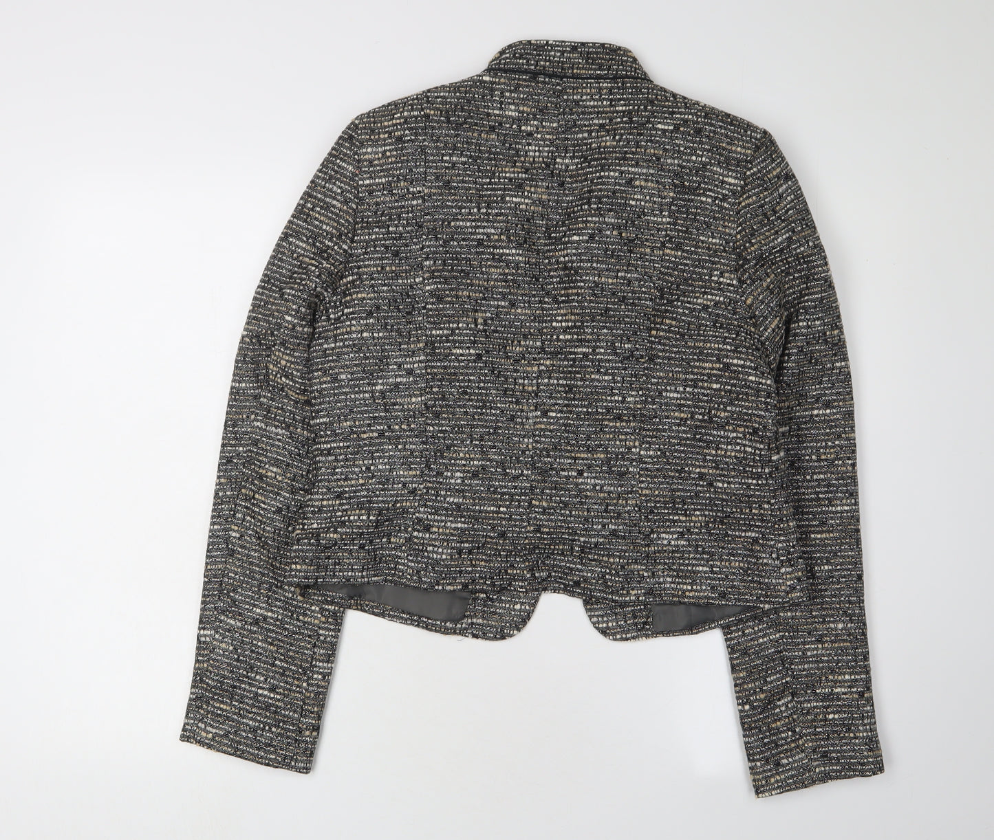BHS Women's Grey Cropped Blazer - Size 14 Excellent