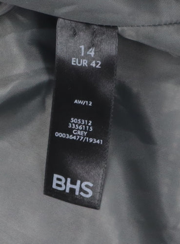 BHS Women's Grey Cropped Blazer - Size 14 Excellent