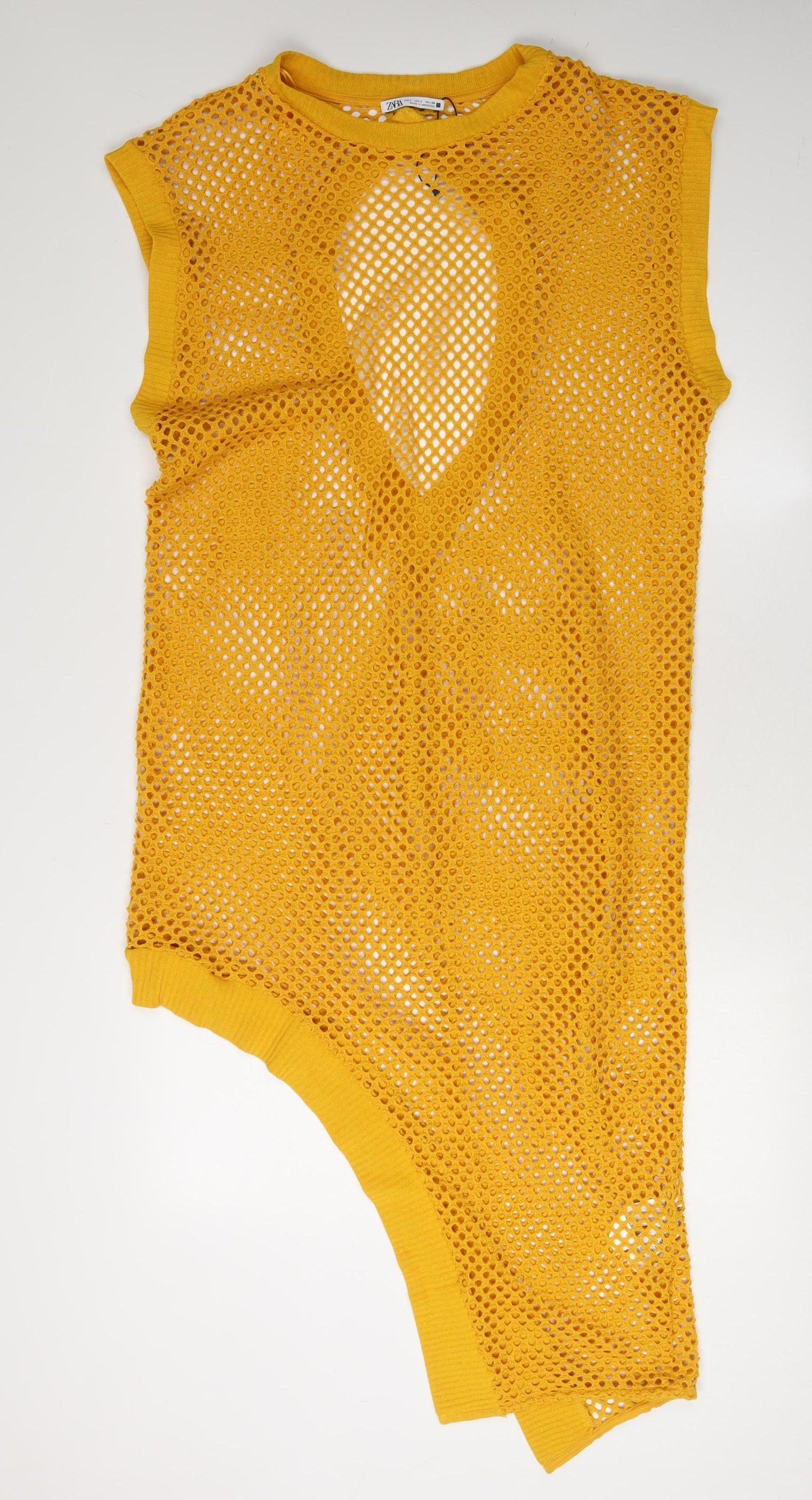 Zara Women's Yellow Asymmetric Tank Dress Size 12
