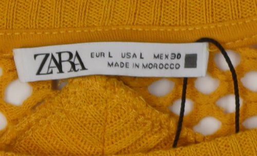 Zara Women's Yellow Asymmetric Tank Dress Size 12