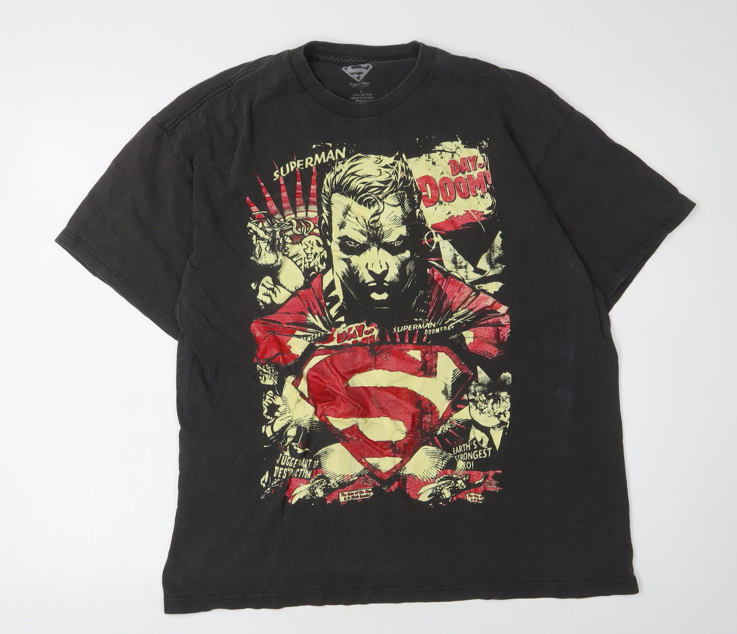 Superman Men's Black XL Graphic Print T-Shirt