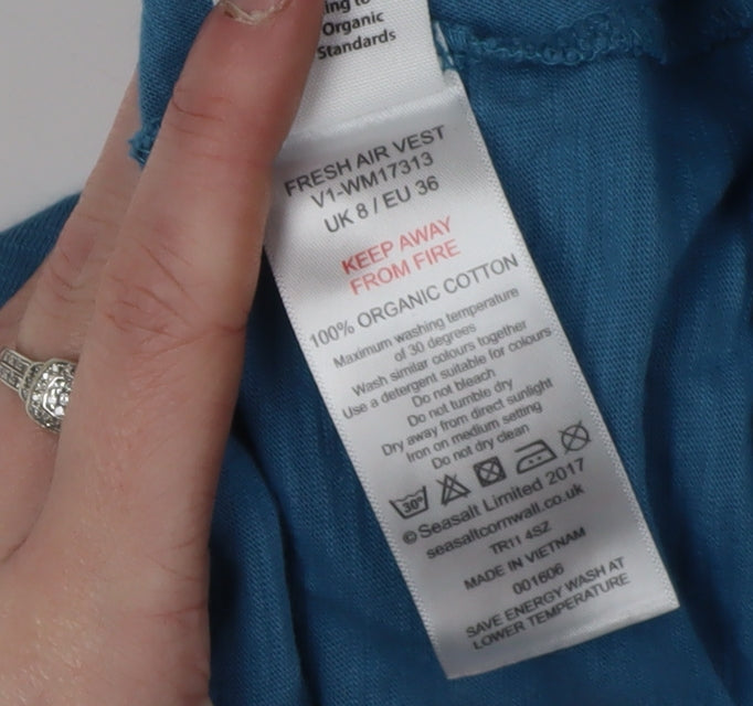 Seasalt Women's Blue V-Neck Sleeveless Tank Top