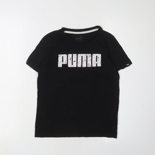 Puma Boys Black Graphic T-Shirt Size 12 - Casual Short Sleeve
