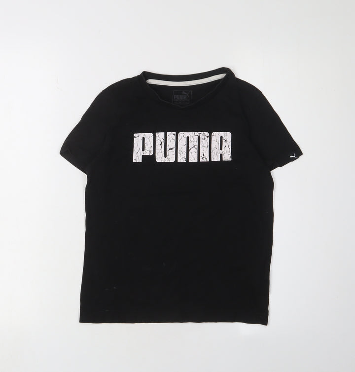 Puma Boys Black Graphic T-Shirt Size 12 - Casual Short Sleeve