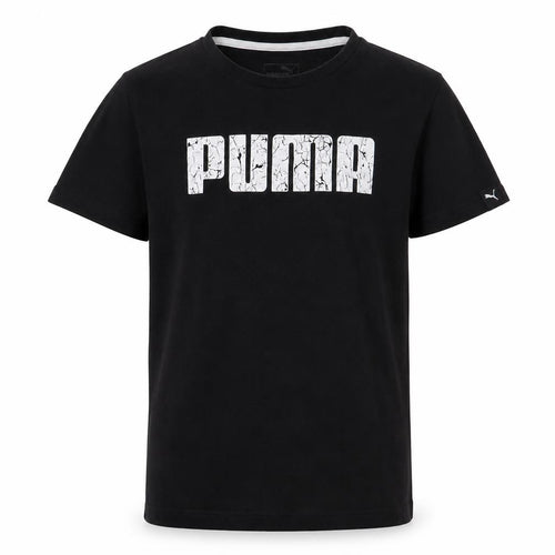 Puma Boys Black Graphic T-Shirt Size 12 - Casual Short Sleeve