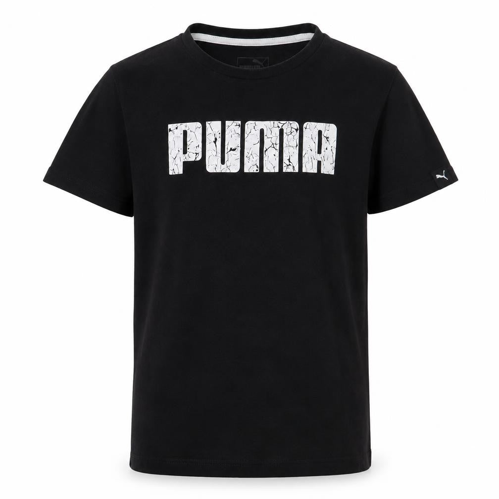 Puma Boys Black Graphic T-Shirt Size 12 - Casual Short Sleeve
