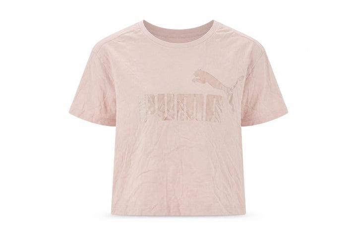Puma Girls Pink T-Shirt 11-12 Years Short Sleeve Crew Neck Logo