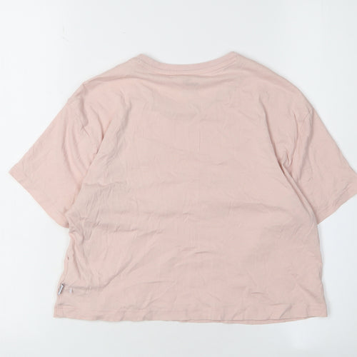 Puma Girls Pink T-Shirt 11-12 Years Short Sleeve Crew Neck Logo