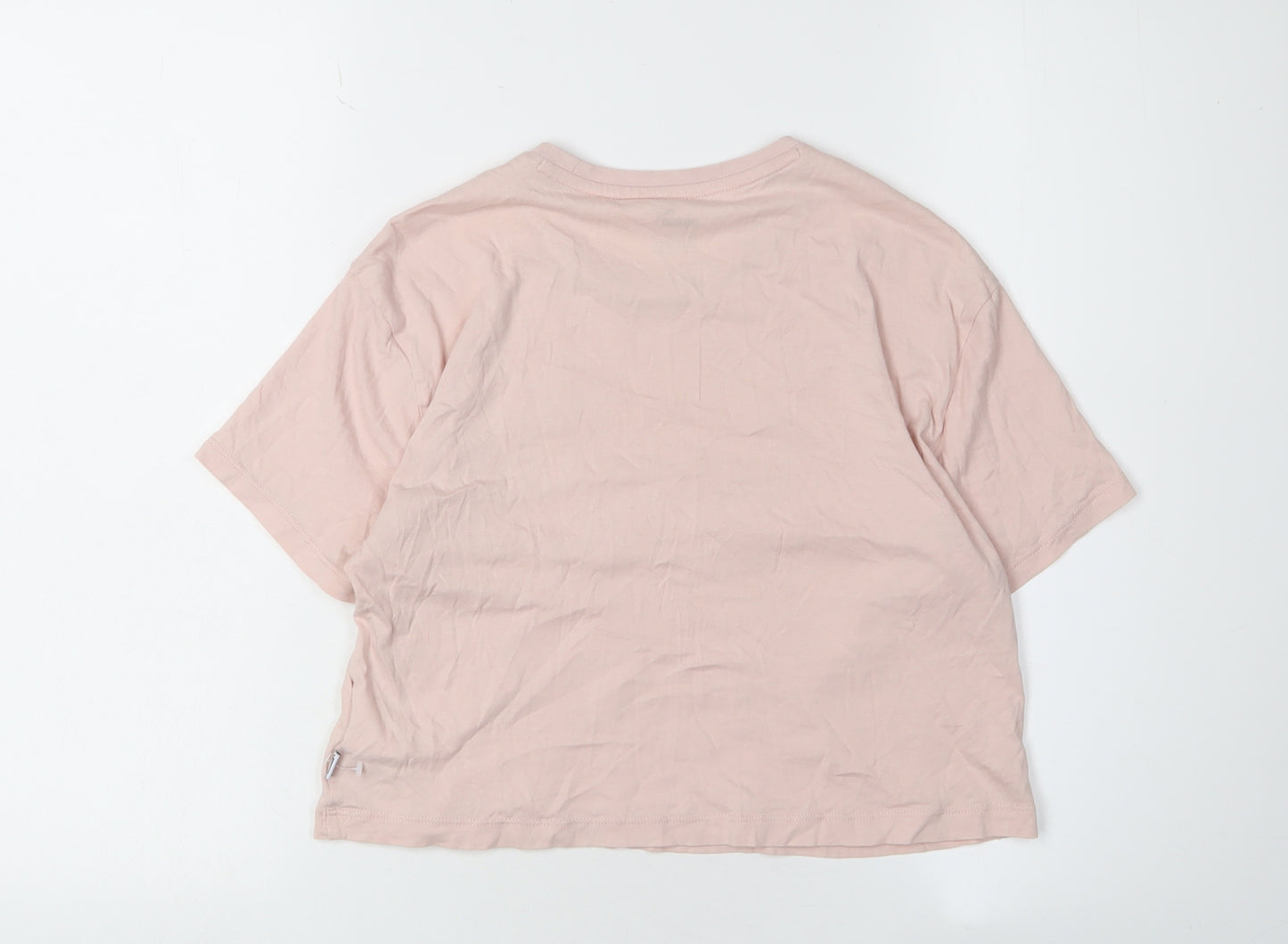 Puma Girls Pink T-Shirt 11-12 Years Short Sleeve Crew Neck Logo