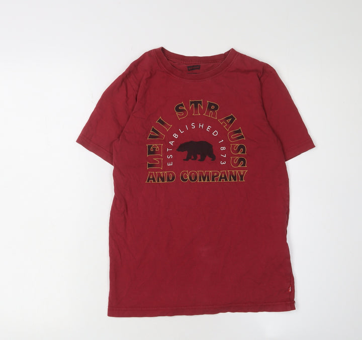 Levi's Boys Red Graphic Print T-Shirt M Basic Style