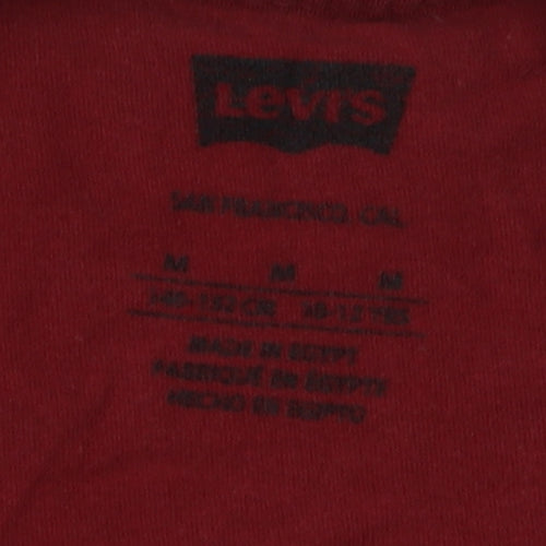 Levi's Boys Red Graphic Print T-Shirt M Basic Style