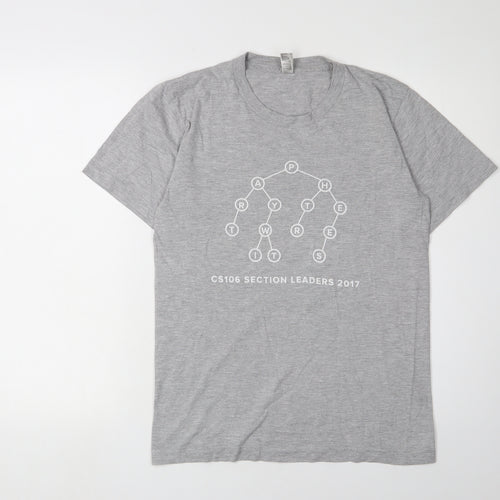 American Apparel Grey T-Shirt, Unisex S, Casual Basic