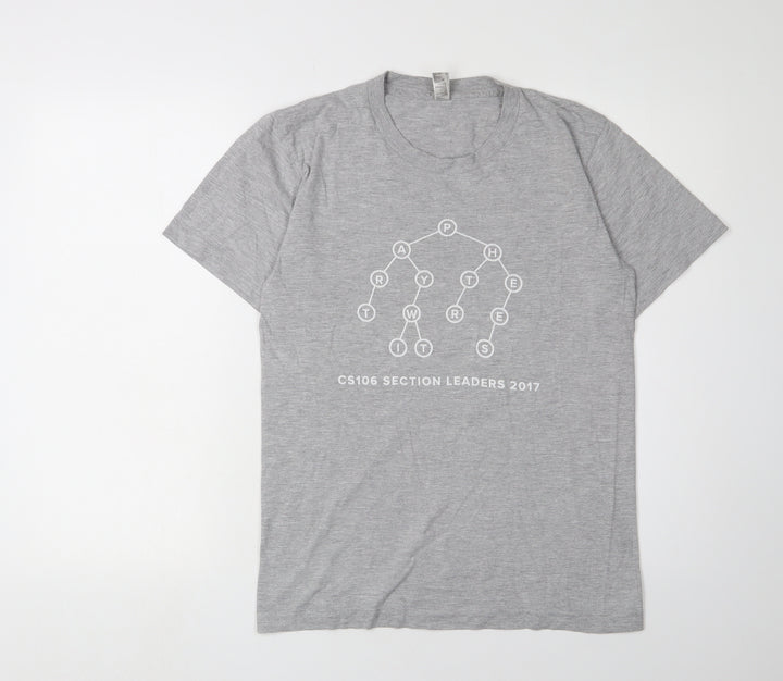 American Apparel Grey T-Shirt, Unisex S, Casual Basic