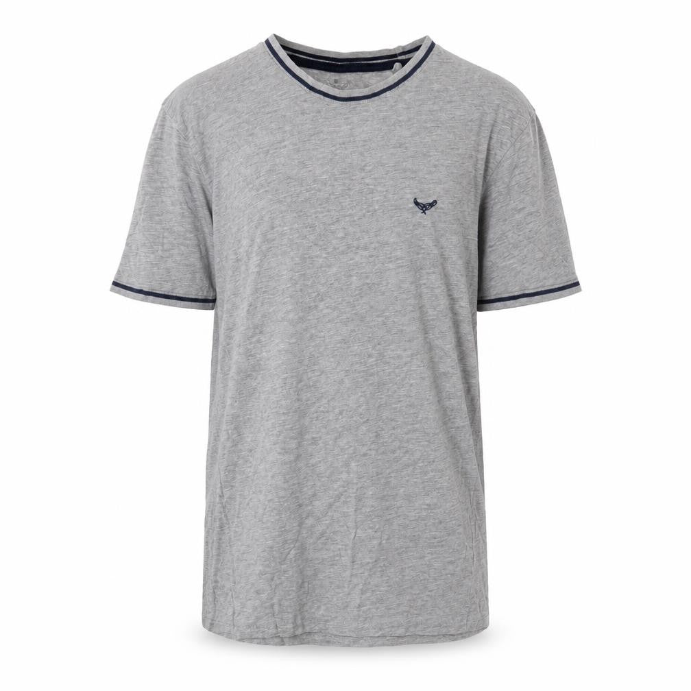 Front view of Threadbare Men's Grey Crew Neck T-Shirt M