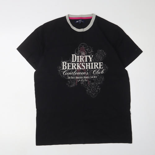 Ben Sherman Unisex Black T-Shirt - L, Classic Style