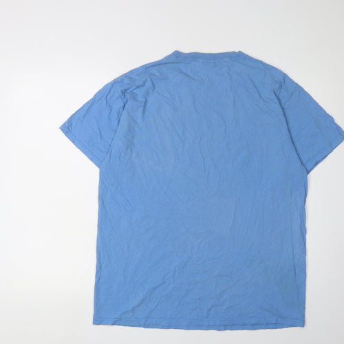DC Comics Originals Women's L Blue T-Shirt with Superheroes