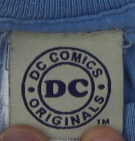DC Comics Originals Women's L Blue T-Shirt with Superheroes