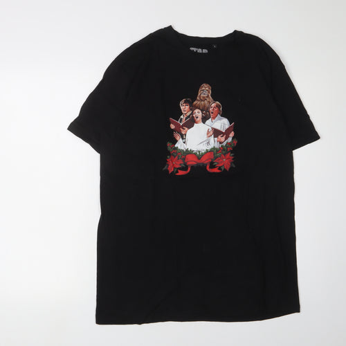 Star Wars Men's Christmas T-Shirt L Black Crew Neck