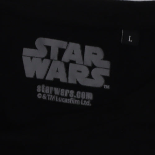 Star Wars Men's Christmas T-Shirt L Black Crew Neck