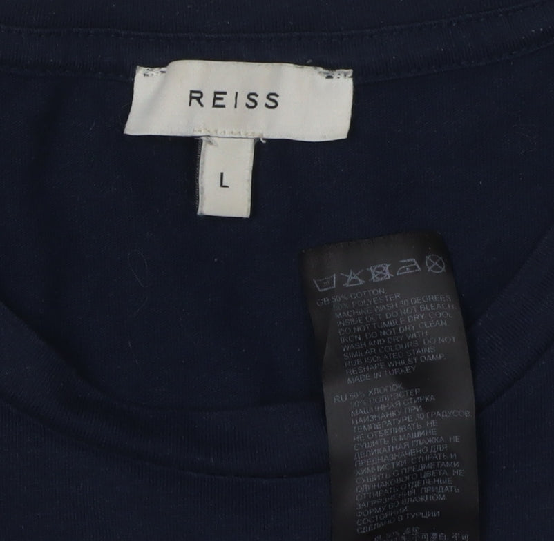 Reiss Men's Blue L Crew Neck T-Shirt
