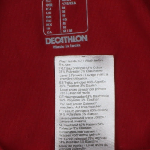 Decathlon Men's Red Gym T-Shirt, Medium, Regular Fit