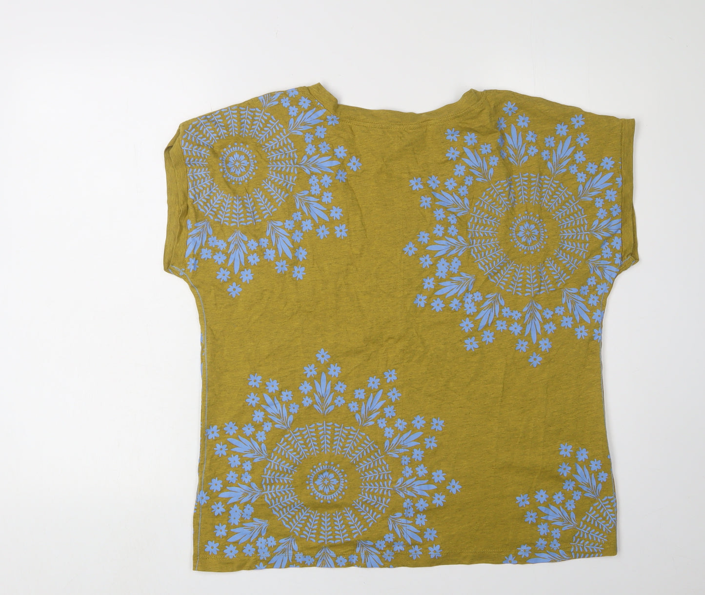 White Stuff Women's Green Floral Embroidered Top