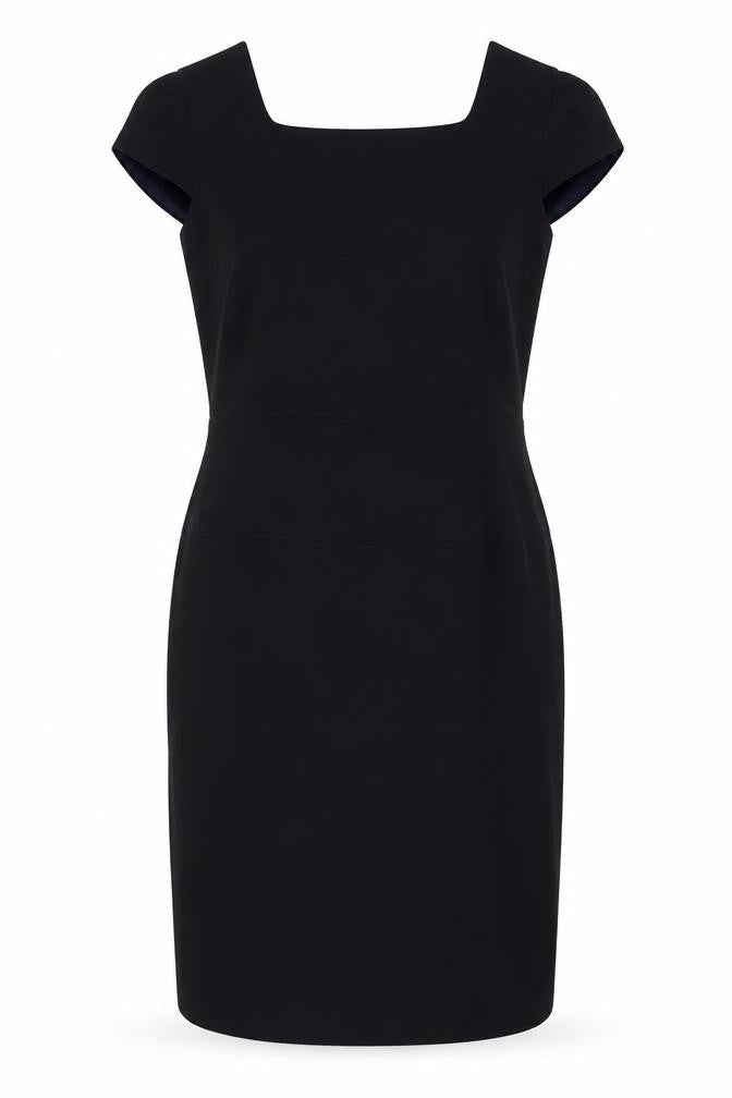 Front view of Planet Women's Black Sheath Dress, size 12, Formal