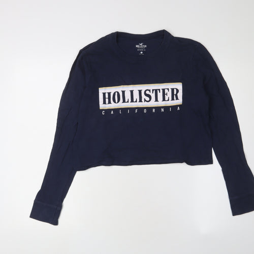 Hollister Women’s Blue Cropped T-Shirt, XS
