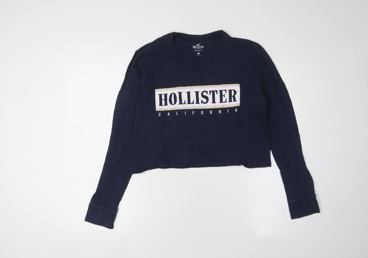 Hollister Women’s Blue Cropped T-Shirt, XS