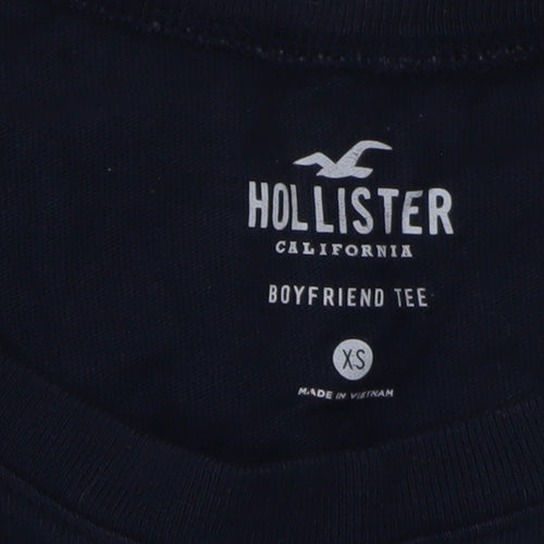 Hollister Women’s Blue Cropped T-Shirt, XS