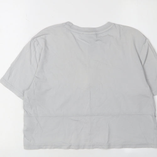 Fila Unisex Grey T-Shirt M Basic Casual Embroidered