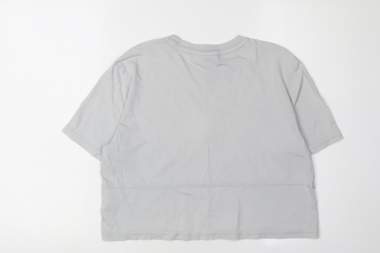 Fila Unisex Grey T-Shirt M Basic Casual Embroidered