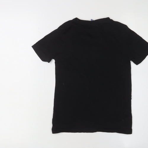 M&Co Boys Black Sequin Graphic T-Shirt 7-8 Years Short Sleeve
