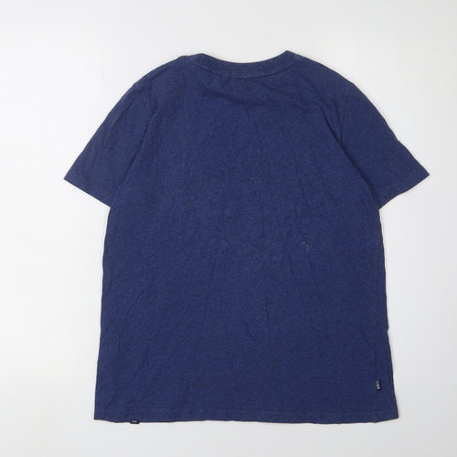 Superdry Women's Blue Cotton Crew Neck T-Shirt - Size 8