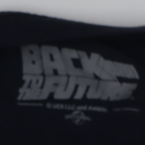 Back to the Future Men's Black Medium Delorean T-Shirt Size M