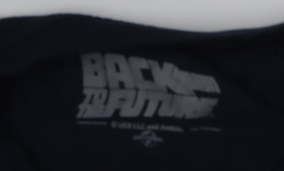 Back to the Future Men's Black Medium Delorean T-Shirt Size M