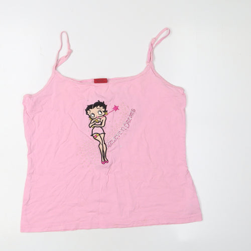 Betty Boop Women's Pink Camisole Tank Top Size 14