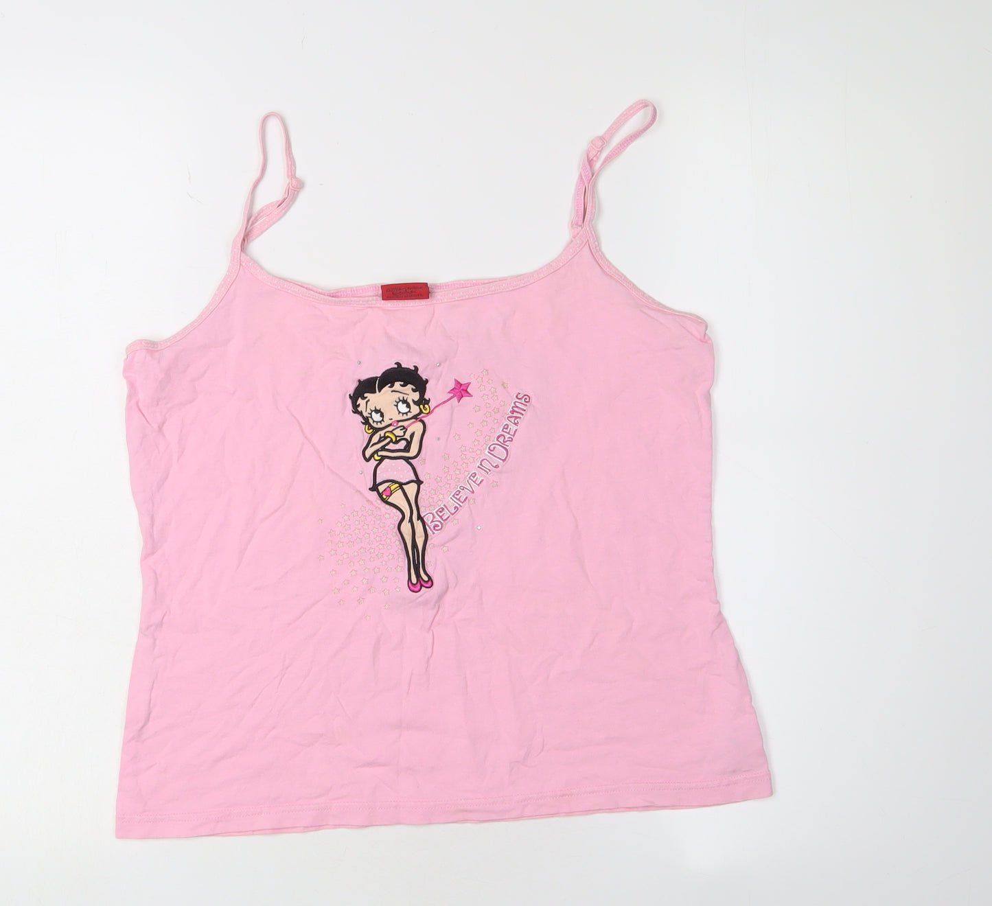 Betty Boop Women's Pink Camisole Tank Top Size 14