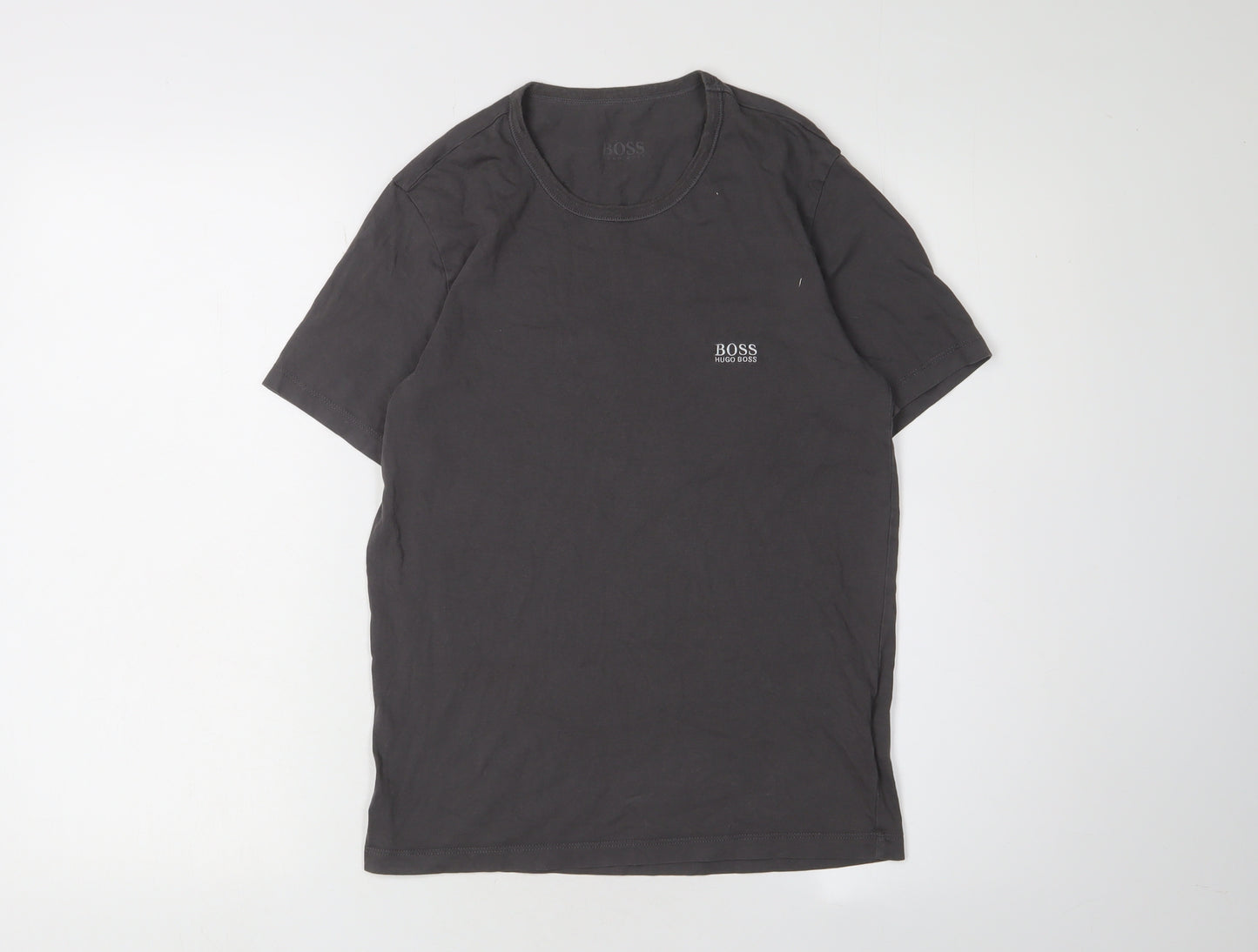 Hugo Boss Men's Black Crew Neck Cotton T-Shirt, Size S