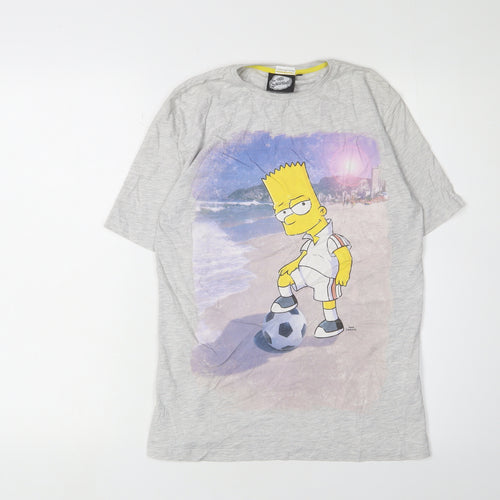 The Simpsons Boys Grey Cartoon T-Shirt, Size 12-13 Years