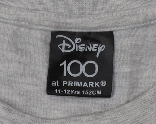 Disney at Primark Girls T-Shirt, Grey, 11-12 Years, Graphic Print
