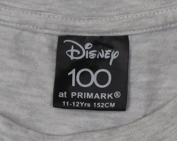 Disney at Primark Girls T-Shirt, Grey, 11-12 Years, Graphic Print