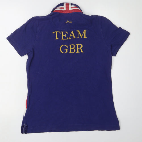 Joules Women's Blue Polo Shirt, Size 12, Embroidered Team GBR