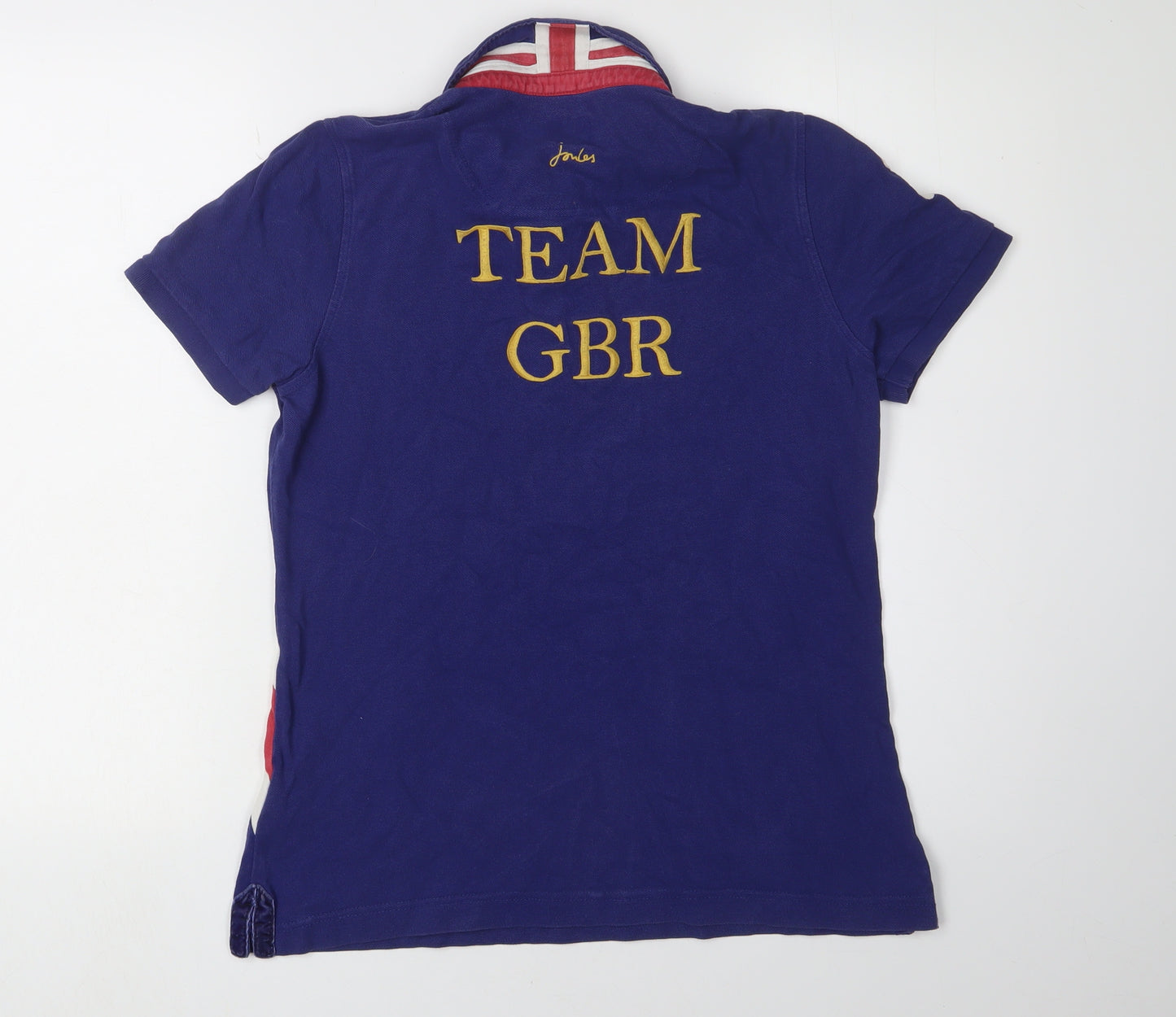 Joules Women's Blue Polo Shirt, Size 12, Embroidered Team GBR