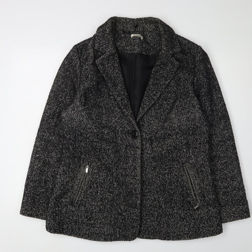 Damart Women's Black Herringbone Blazer Size 16