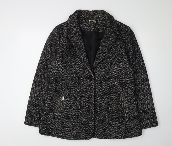Damart Women's Black Herringbone Blazer Size 16