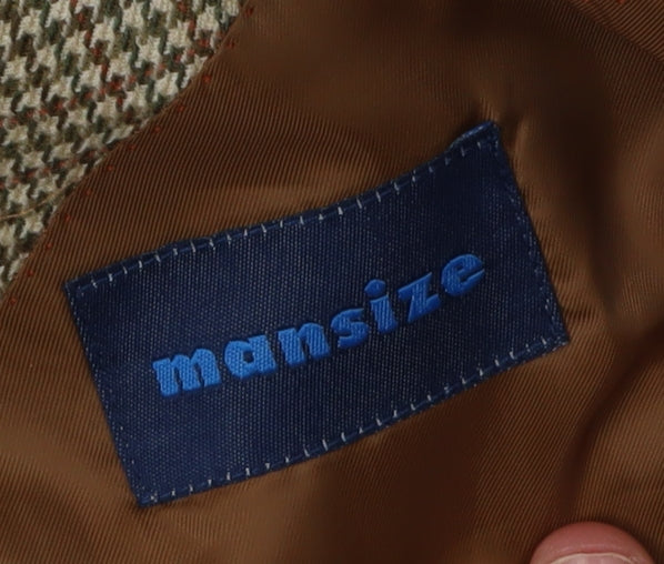 Mansize Men's Brown Tweed Blazer 50R Classic Check