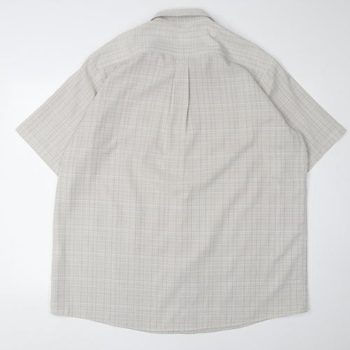 Cotton Traders Men's 2XL Beige Short Sleeve Button-Up Shirt